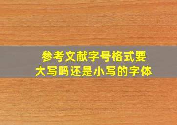 参考文献字号格式要大写吗还是小写的字体