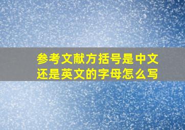 参考文献方括号是中文还是英文的字母怎么写