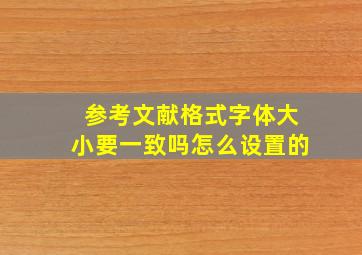 参考文献格式字体大小要一致吗怎么设置的