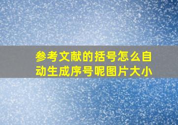 参考文献的括号怎么自动生成序号呢图片大小