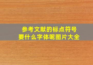 参考文献的标点符号要什么字体呢图片大全