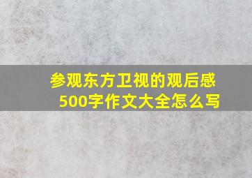 参观东方卫视的观后感500字作文大全怎么写