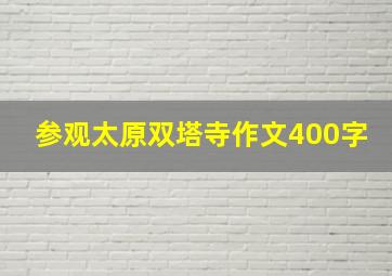 参观太原双塔寺作文400字