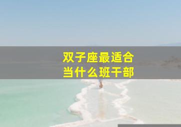 双子座最适合当什么班干部