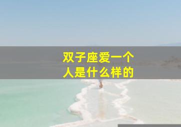 双子座爱一个人是什么样的