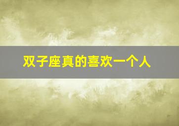 双子座真的喜欢一个人