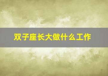 双子座长大做什么工作