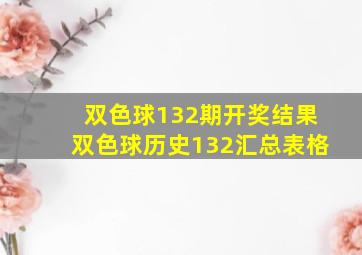 双色球132期开奖结果双色球历史132汇总表格