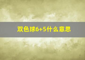 双色球6+5什么意思