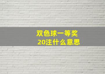 双色球一等奖20注什么意思