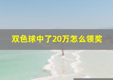 双色球中了20万怎么领奖