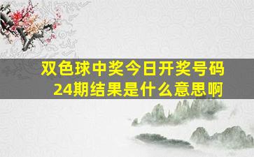 双色球中奖今日开奖号码24期结果是什么意思啊