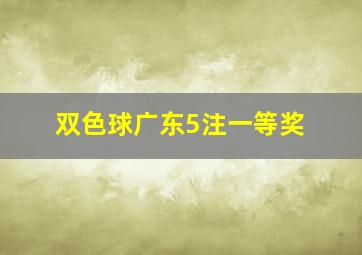 双色球广东5注一等奖