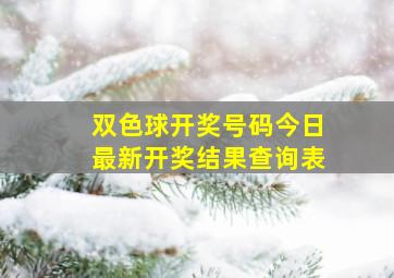 双色球开奖号码今日最新开奖结果查询表