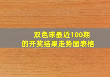 双色球最近100期的开奖结果走势图表格