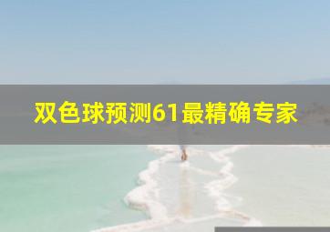 双色球预测61最精确专家