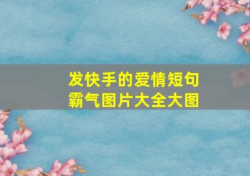 发快手的爱情短句霸气图片大全大图