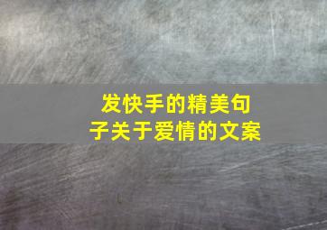 发快手的精美句子关于爱情的文案