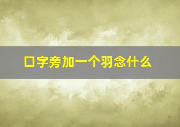 口字旁加一个羽念什么