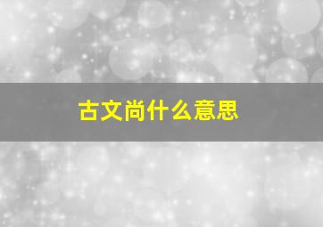 古文尚什么意思