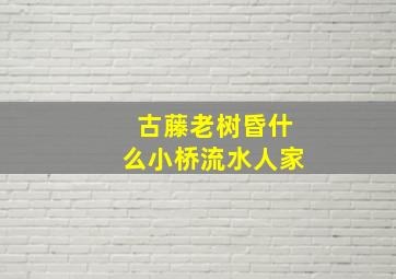 古藤老树昏什么小桥流水人家