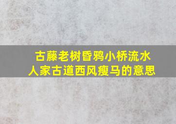 古藤老树昏鸦小桥流水人家古道西风瘦马的意思