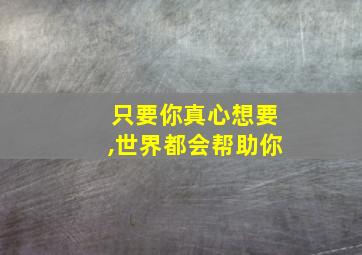 只要你真心想要,世界都会帮助你