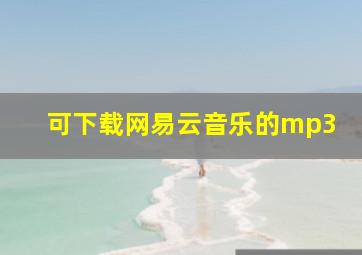 可下载网易云音乐的mp3