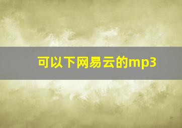 可以下网易云的mp3