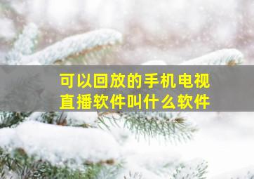 可以回放的手机电视直播软件叫什么软件