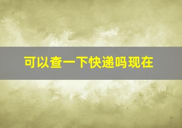 可以查一下快递吗现在