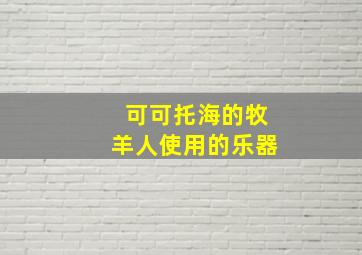 可可托海的牧羊人使用的乐器