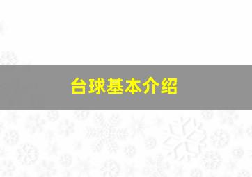 台球基本介绍