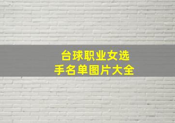 台球职业女选手名单图片大全