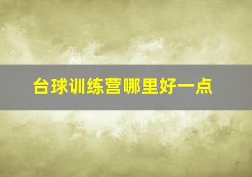 台球训练营哪里好一点