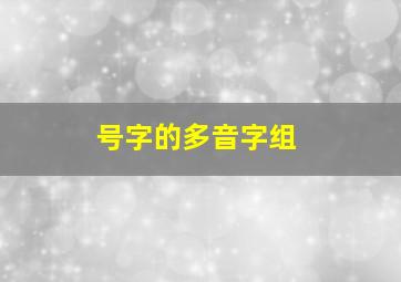 号字的多音字组