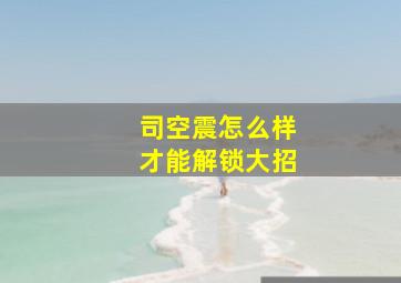 司空震怎么样才能解锁大招