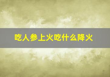 吃人参上火吃什么降火