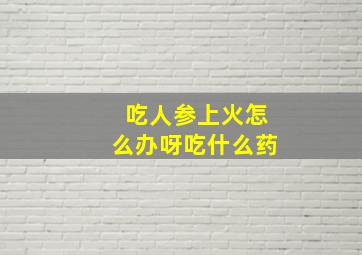 吃人参上火怎么办呀吃什么药