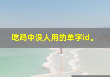 吃鸡中没人用的单字id。