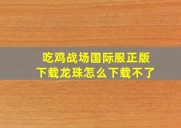 吃鸡战场国际服正版下载龙珠怎么下载不了