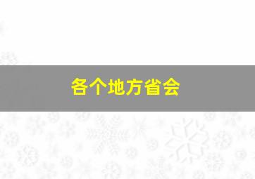 各个地方省会