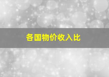 各国物价收入比