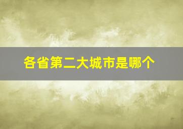 各省第二大城市是哪个