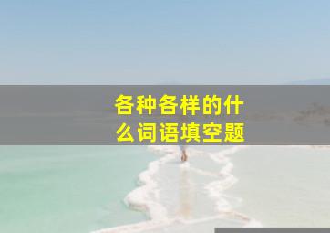 各种各样的什么词语填空题