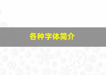 各种字体简介