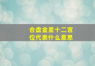 合盘金星十二宫位代表什么意思