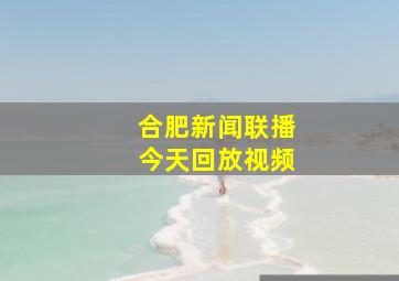 合肥新闻联播今天回放视频