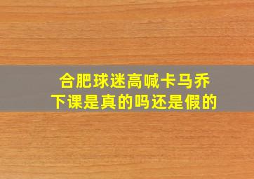 合肥球迷高喊卡马乔下课是真的吗还是假的