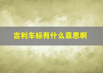 吉利车标有什么意思啊